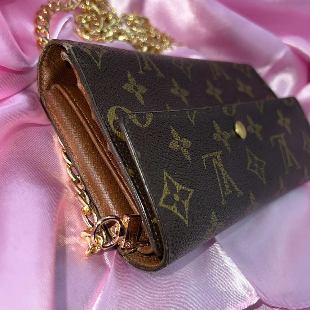 AUTHENTIC✨Louis Vuitton Brown and Gold Monogram Wallet / Clutch - Picture 7 of 15